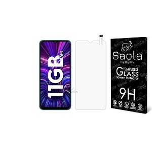 saola crystal clear screen protector for tecno spark 9  9h tempered glass smooth touch full coverage case friendly 2-step installation kit  quick amp easy application pack of 1