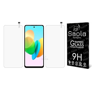 saola crystal clear screen protector for tecno spark 20p  9h tempered glass smooth touch full coverage case friendly 2-step installation kit  quick amp easy application pack of 2