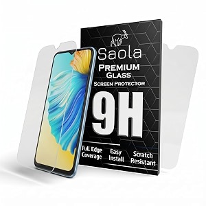 saola crystal clear screen protector for tecno spark 8p  9h tempered glass smooth touch full coverage case friendly 2-step installation kit  quick amp easy application pack of 1