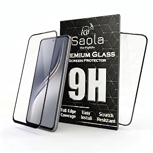 saola crystal clear screen protector for tecno camon 40 premier  9h tempered glass smooth touch full coverage case friendly 2-step installation kit  quick amp easy application pack of 1