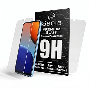 saola crystal clear screen protector for tecno spark 9t  9h tempered glass smooth touch full coverage case friendly 2-step installation kit  quick amp easy application pack of 1