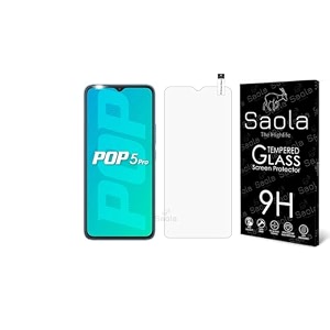 saola crystal clear screen protector for tecno pop 5 pro  9h tempered glass smooth touch full coverage case friendly 2-step installation kit  quick amp easy application pack of 1