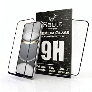 saola crystal clear screen protector for tecno spark 30  9h tempered glass smooth touch full coverage case friendly 2-step installation kit  quick amp easy application pack of 1