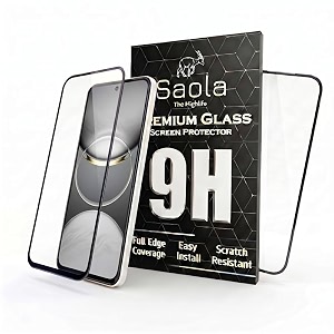saola crystal clear screen protector for tecno pova 6 neo 5g  9h tempered glass smooth touch full coverage case friendly 2-step installation kit  quick amp easy application pack of 2