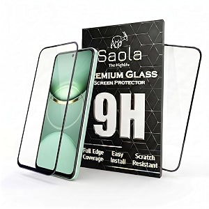 saola crystal clear screen protector for tecno spark 30c  9h tempered glass smooth touch full coverage case friendly 2-step installation kit  quick amp easy application pack of 1