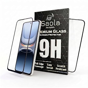 saola crystal clear screen protector for vivo iqoo 13 5g  9h tempered glass smooth touch full coverage case friendly 2-step installation kit  quick amp easy application pack of 1