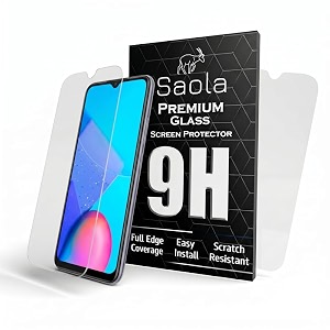 saola crystal clear screen protector for vivo y12g  9h tempered glass smooth touch full coverage case friendly 2-step installation kit  quick amp easy application pack of 2