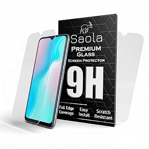 saola crystal clear screen protector for vivo y11s  9h tempered glass smooth touch full coverage case friendly 2-step installation kit  quick amp easy application pack of 2