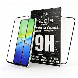 saola crystal clear screen protector for vivo y200 5g  9h tempered glass smooth touch full coverage case friendly 2-step installation kit  quick amp easy application pack of 2