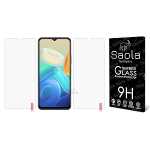 saola crystal clear screen protector for vivo y75 5g  9h tempered glass smooth touch full coverage case friendly 2-step installation kit  quick amp easy application pack of 2