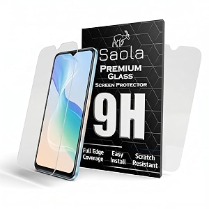 saola crystal clear screen protector for vivo t1 5g  9h tempered glass smooth touch full coverage case friendly 2-step installation kit  quick amp easy application pack of 2