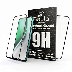 saola crystal clear screen protector for vivo y300 5g  9h tempered glass smooth touch full coverage case friendly 2-step installation kit  quick amp easy application pack of 2