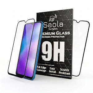 saola crystal clear screen protector for vivo y91  9h tempered glass smooth touch full coverage case friendly 2-step installation kit  quick amp easy application pack of 2