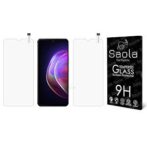 saola crystal clear screen protector for vivo v21 5g  9h tempered glass smooth touch full coverage case friendly 2-step installation kit  quick amp easy application pack of 2