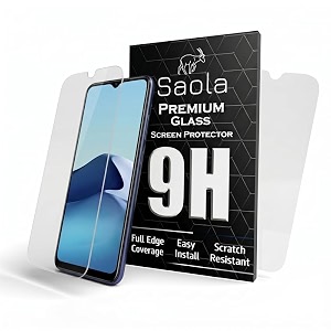 saola crystal clear screen protector for vivo y20a  9h tempered glass smooth touch full coverage case friendly 2-step installation kit  quick amp easy application pack of 2