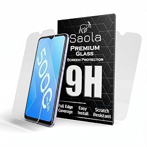 saola crystal clear screen protector for vivo y32  9h tempered glass smooth touch full coverage case friendly 2-step installation kit  quick amp easy application pack of 2