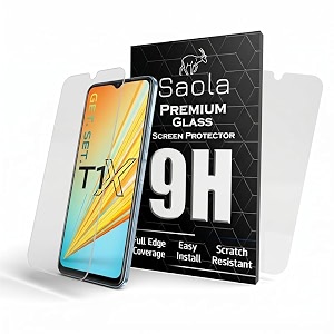 saola crystal clear screen protector for vivo t1x  9h tempered glass smooth touch full coverage case friendly 2-step installation kit  quick amp easy application pack of 2