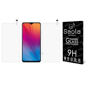 saola crystal clear screen protector for vivo y90i  9h tempered glass smooth touch full coverage case friendly 2-step installation kit  quick amp easy application pack of 2
