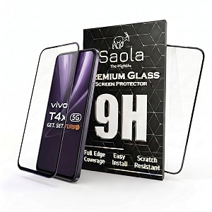 saola crystal clear screen protector for vivo t4x 5g  9h tempered glass smooth touch full coverage case friendly 2-step installation kit  quick amp easy application pack of 2