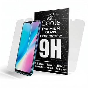 saola crystal clear screen protector for vivo y15  9h tempered glass smooth touch full coverage case friendly 2-step installation kit  quick amp easy application pack of 2