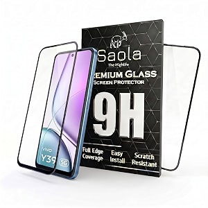 saola crystal clear screen protector for vivo y39 5g  9h tempered glass smooth touch full coverage case friendly 2-step installation kit  quick amp easy application pack of 2