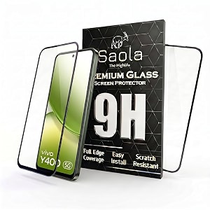 saola crystal clear screen protector for vivo y400 5g  9h tempered glass smooth touch full coverage case friendly 2-step installation kit  quick amp easy application pack of 1