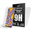 Saola Crystal Clear Screen Protector for Vivo Y20i | 9H Tempered Glass, Smooth Touch, Full Coverage, Case Friendly, 2-Step Installation Kit | Quick &amp; Easy Application (Pack of 2)