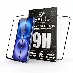 saola hd oleophobic tempered glass for apple iphone 16 pack of 1 with hassle-less installation kit full screen coverage 61 inch