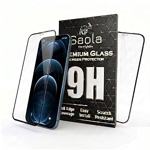 saola hd oleophobic tempered glass for apple iphone 12 pro max pack of 1 with hassle-less installation kit full screen coverage 67 inch