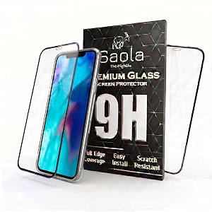 saola hd oleophobic tempered glass for apple iphone 11 pro max pack of 2 with hassle-less installation kit full screen coverage 65 inch