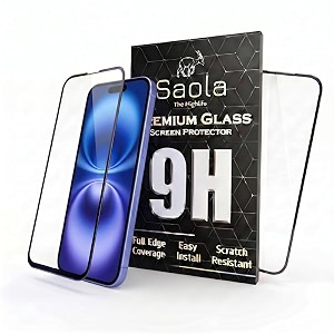 saola hd oleophobic tempered glass for apple iphone 16 plus pack of 1 with hassle-less installation kit full screen coverage 67 inch