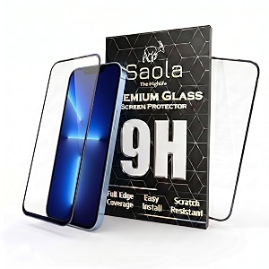 saola hd oleophobic tempered glass for apple iphone 13 pro max pack of 1 with hassle-less installation kit full screen coverage 67 inch