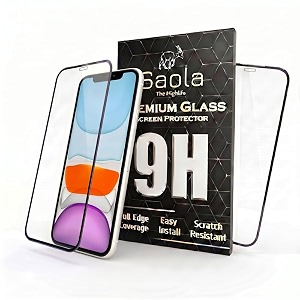 saola hd oleophobic tempered glass for apple iphone 11 pack of 1 with hassle-less installation kit full screen coverage 61 inch