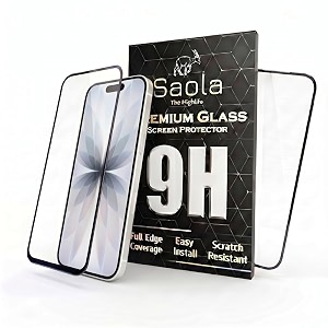 saola hd oleophobic tempered glass for apple iphone 17 pack of 1 with hassle-less installation kit full screen coverage 63 inch