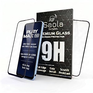 saola hd oleophobic tempered glass for lava play max pack of 1 with hassle-less installation kit full screen coverage 672 inch