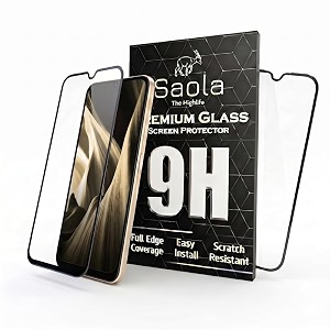 saola hd oleophobic tempered glass for poco c85x pack of 1 with hassle-less installation kit full screen coverage 69 inch
