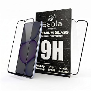 saola hd oleophobic tempered glass for realme c83 5g pack of 1 with hassle-less installation kit full screen coverage 68 inch