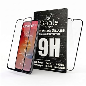 saola hd oleophobic tempered glass for redmi 15a 5g pack of 2 with hassle-less installation kit full screen coverage 69 inch