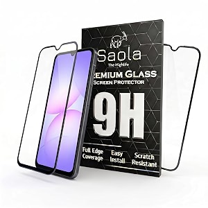 saola hd oleophobic tempered glass for samsung galaxy f70e 5g pack of 2 with hassle-less installation kit full screen coverage 67 inch