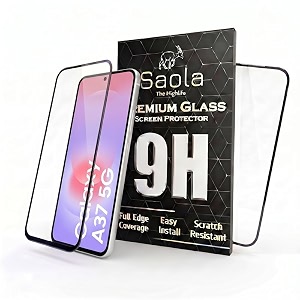 saola hd oleophobic tempered glass for samsung galaxy a37 5g pack of 2 with hassle-less installation kit full screen coverage 67 inch