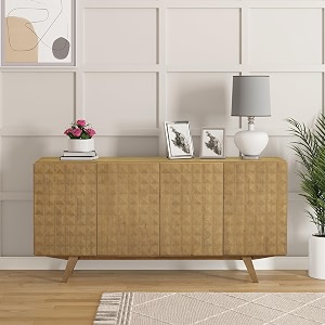 Sapa Mid-Century Modern Solid Wood Sideboard -