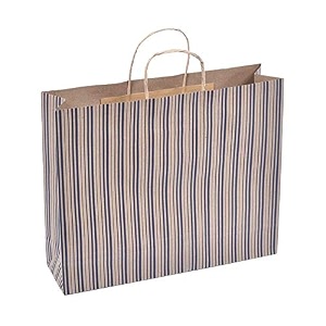 sapco brown kraft stripes gift paper bag for wedding birthday packing carry bag pack of 10blue_9x13x35-inch-medium