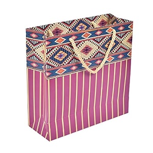 sapco gift paper bag 34indian brocade34 8x8x3-inch- small perfect for diwali indian gifiting 10 countmulticolor