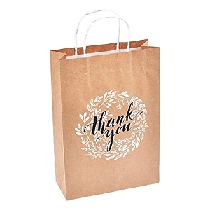 gift paper bag premium virgin kraft 34thank you34 - medium 9x13x35 pack of 10 perfect for gifting return gifts eco friendly recyclable sustainable