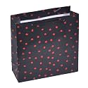 Sapco Gift Paper Bag, Black Crimson Polka, Made Out of Premium Thick Card Perfect for Gifting, Festivals, Occasions (8x8x3-inch(Small))