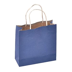 sapco gift paper bag browm kraft mg blue carry bag for gifting purpose and festive occasions 8x8x3-inch pack of 10 small