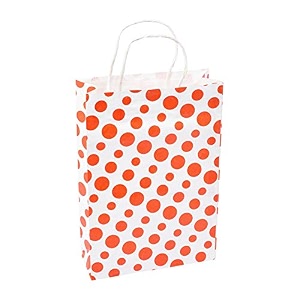 sapco paper bag polka dot carry bag gift for marriage birthday holiday pack of 10pink12x16x5-inch