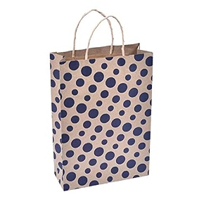 sapco polka dot gift paper bag pack of 10 9x13x35-inch blue