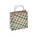 Sapco Polka Dot Gift Paper Bag, Shopping Bag Pack of 10 (8x8x3-Inch, Green)