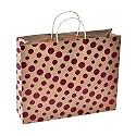 Sapco Polka Dot Gift Paper Bag, Shopping Bag Pack of 10 (15x12x4-Inch, Brown)